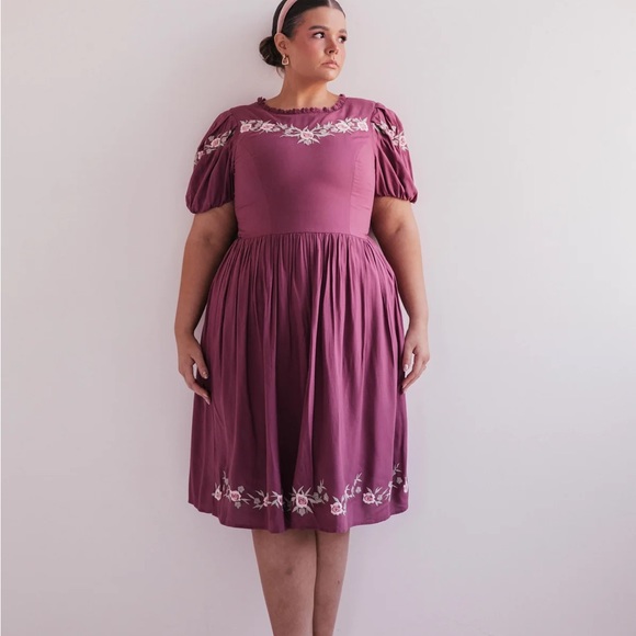 Rosedale dress, dark rose,1X - Picture 2 of 8